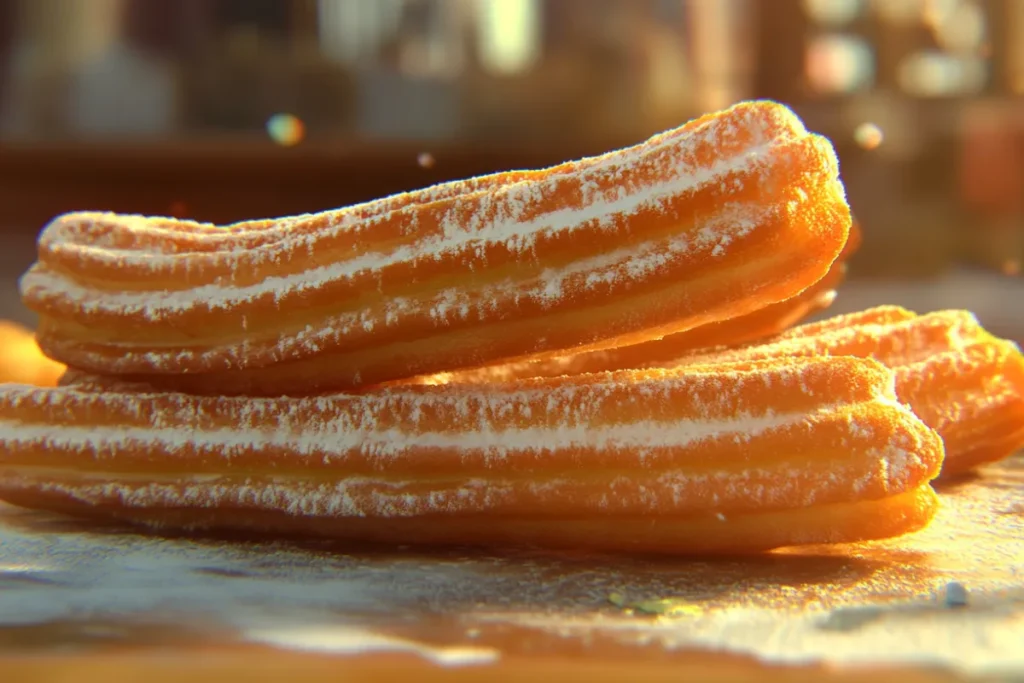 Crispy churros dusted with cinnamon and sugar, served with a rich chocolate dipping sauce.