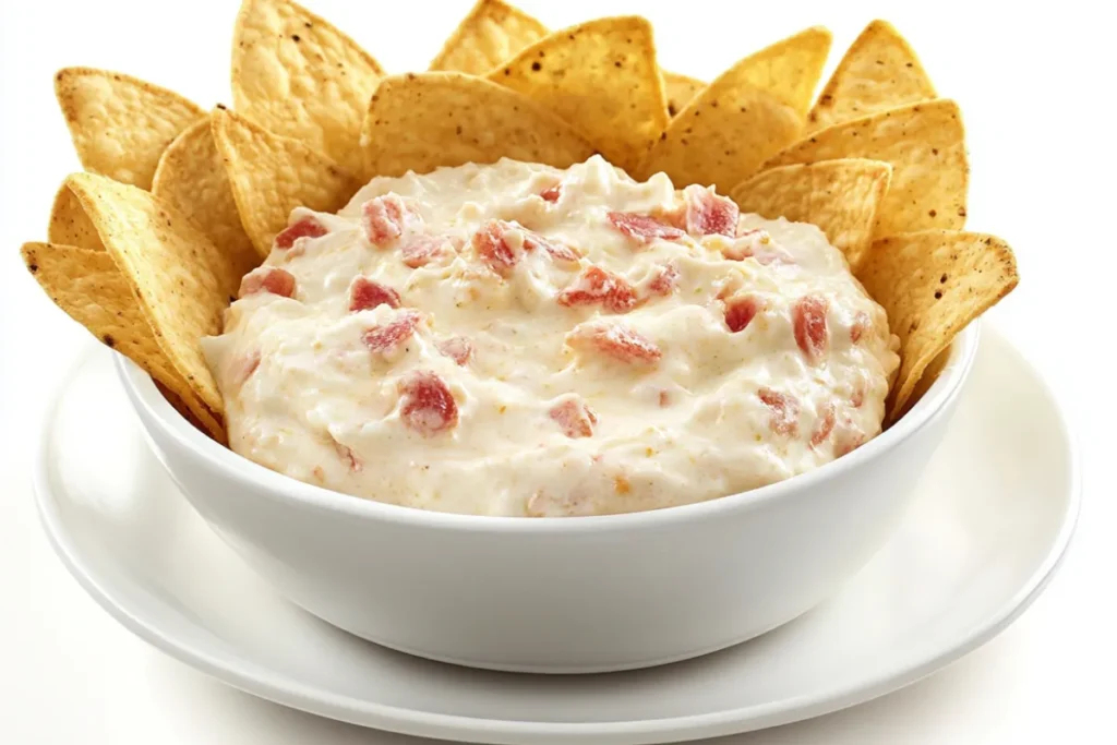 Jar of Lay's Jalapeño Dip alongside a bowl of chips with a focus on the creamy texture and spicy flavor