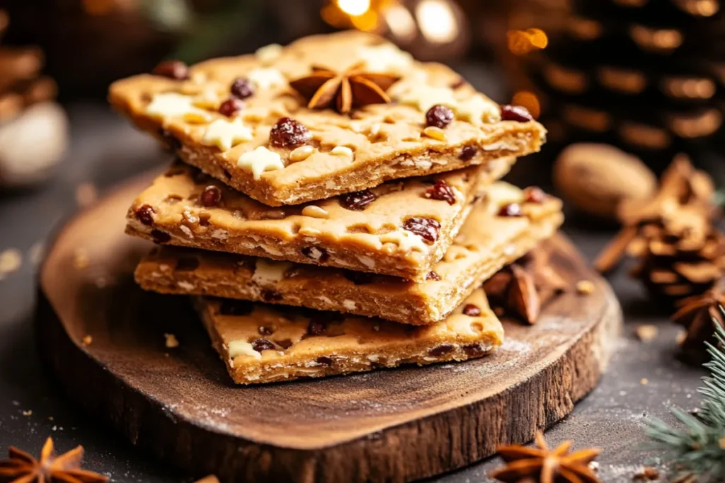 Close-up of chewy Christmas Crack with caramel and chocolate layers, highlighting the texture issues