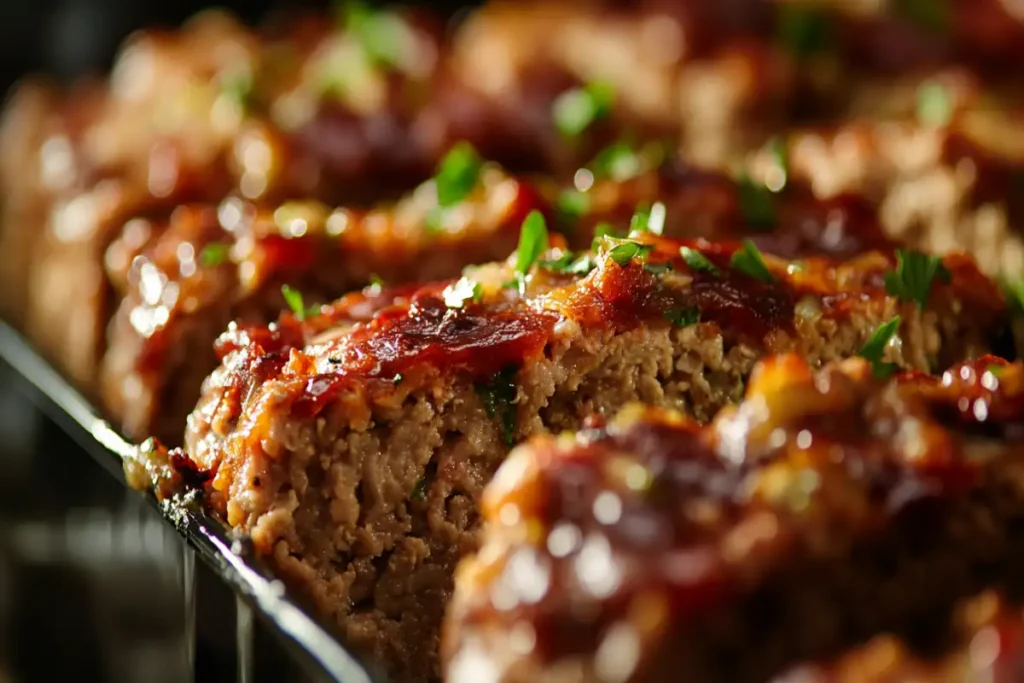 An alternative method for cooking meatloaf without a loaf pan, showcasing a perfectly browned, crispy, and evenly cooked meatloaf on a baking sheet.

