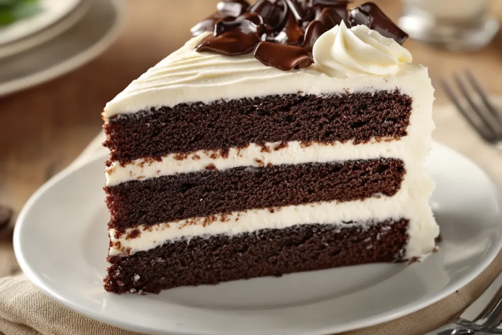 Costco Tuxedo Cake with chocolate and vanilla layers displayed in its tuxedo-style presentation.