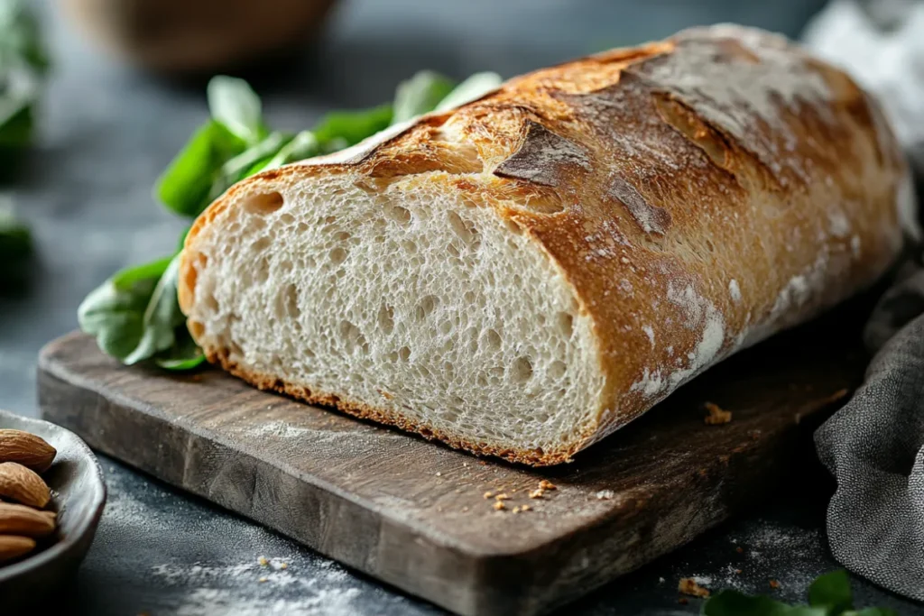 Image comparing sandwich bread and regular bread with slices showing differences in texture and crumb