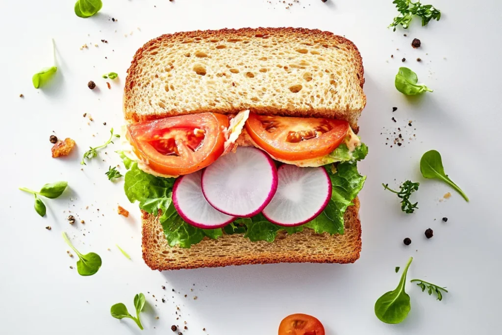 Image comparing sandwich bread and regular bread with slices showing differences in texture and crumb