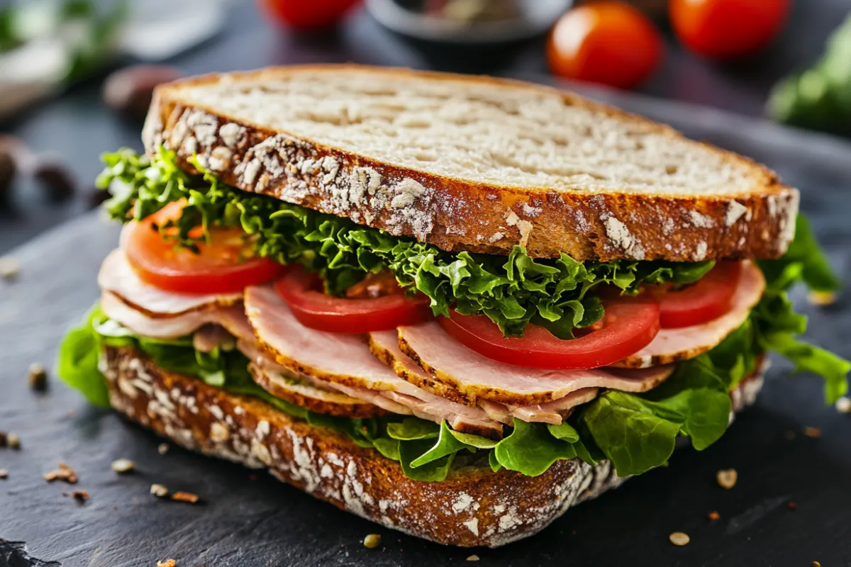 An assortment of different types of bread including sourdough, ciabatta, and baguette, perfect for making sandwiches