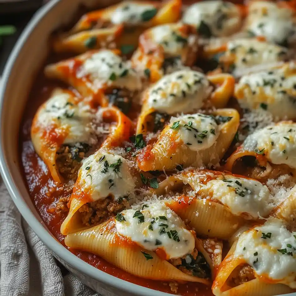 Easy Turkey and Spinach Stuffed Shells