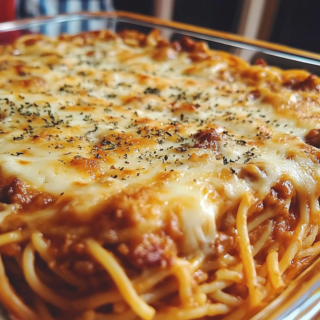 Baked Cream Cheese Spaghetti Casserole