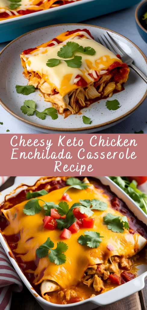 Cheesy Keto Chicken Enchilada Casserole Recipe