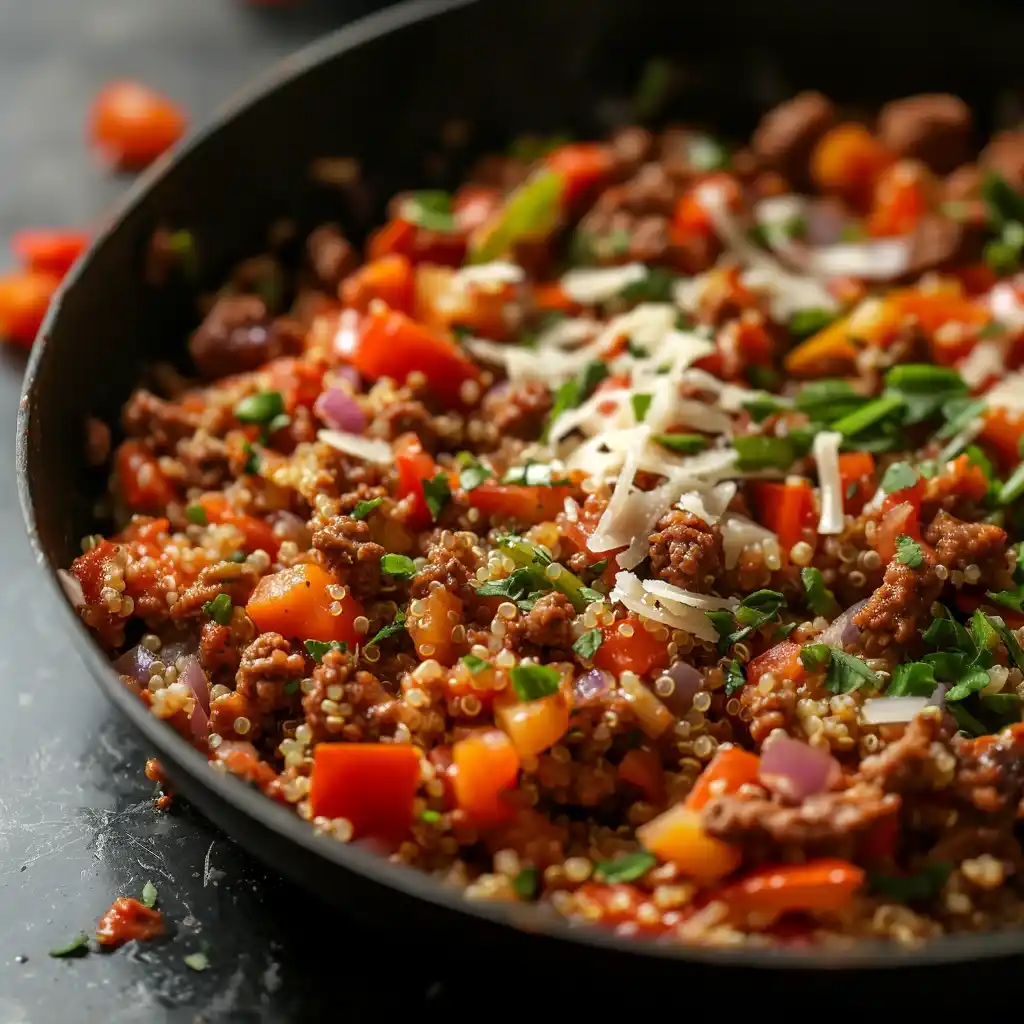 Easy Ground Beef Quinoa Skillet (30-Minutes)