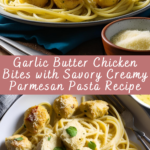 Garlic Butter Chicken Bites with Savory Creamy Parmesan Pasta Recipe