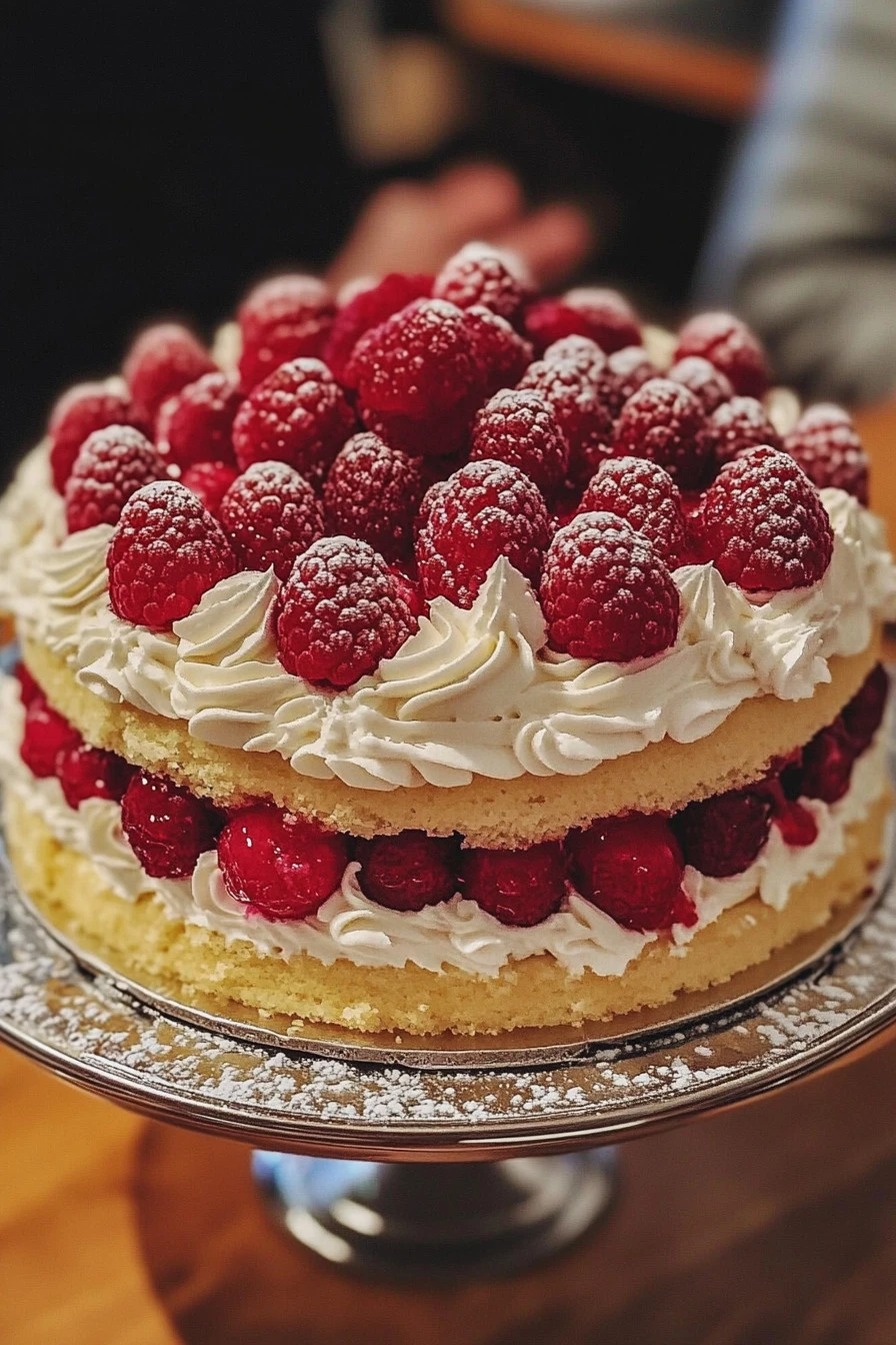 Heavenly White Chocolate Raspberry Cake