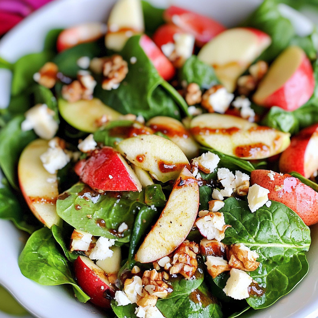 Hot Spinach Apple Salad