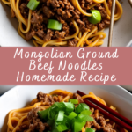 Mongolian Ground Beef Noodles Homemade Recipe