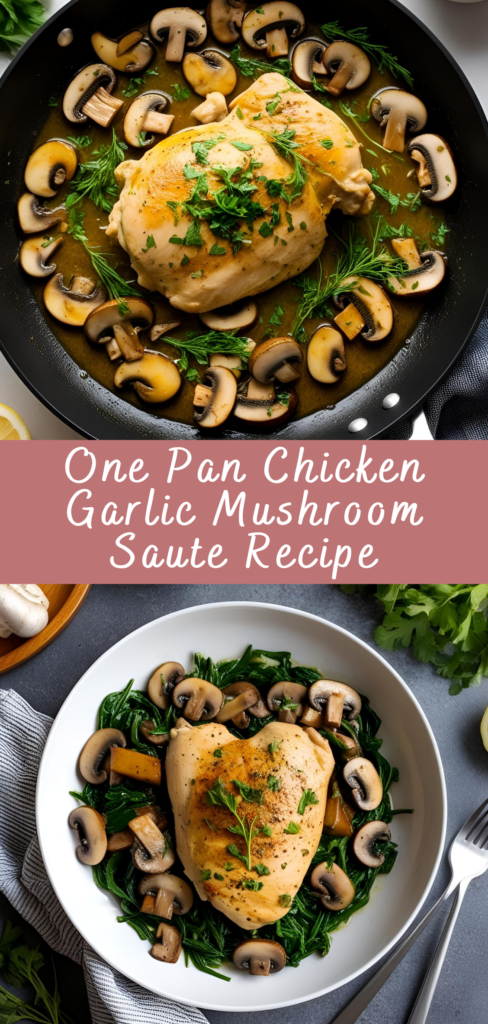 One Pan Chicken Garlic Mushroom Saute Recipe