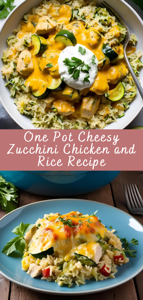 One Pot Cheesy Zucchini Chicken and Rice Recipe