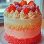 Vanilla Strawberry Ombre Cake